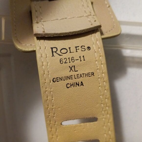Rolfs Leather Cream colored Belt - Picture 1 of 6